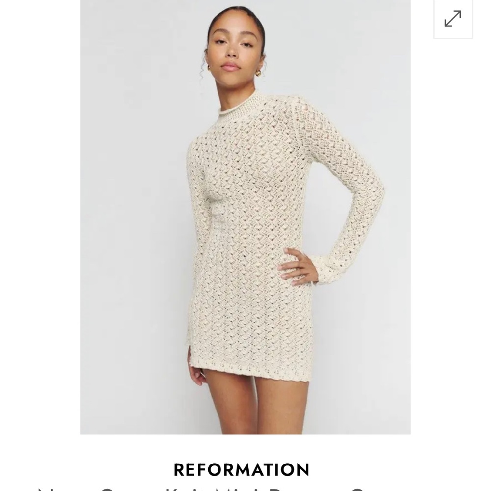 Looking for this dress Reformation Nora open knit mini dress